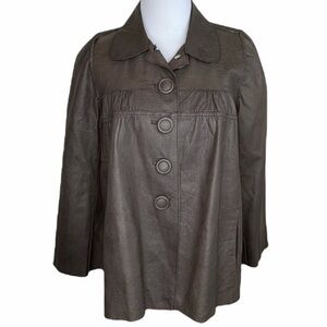 A Common Thread Anthropologie Brown Leather Jacket S